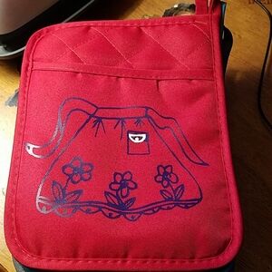 Apron with Pocket Accent Red